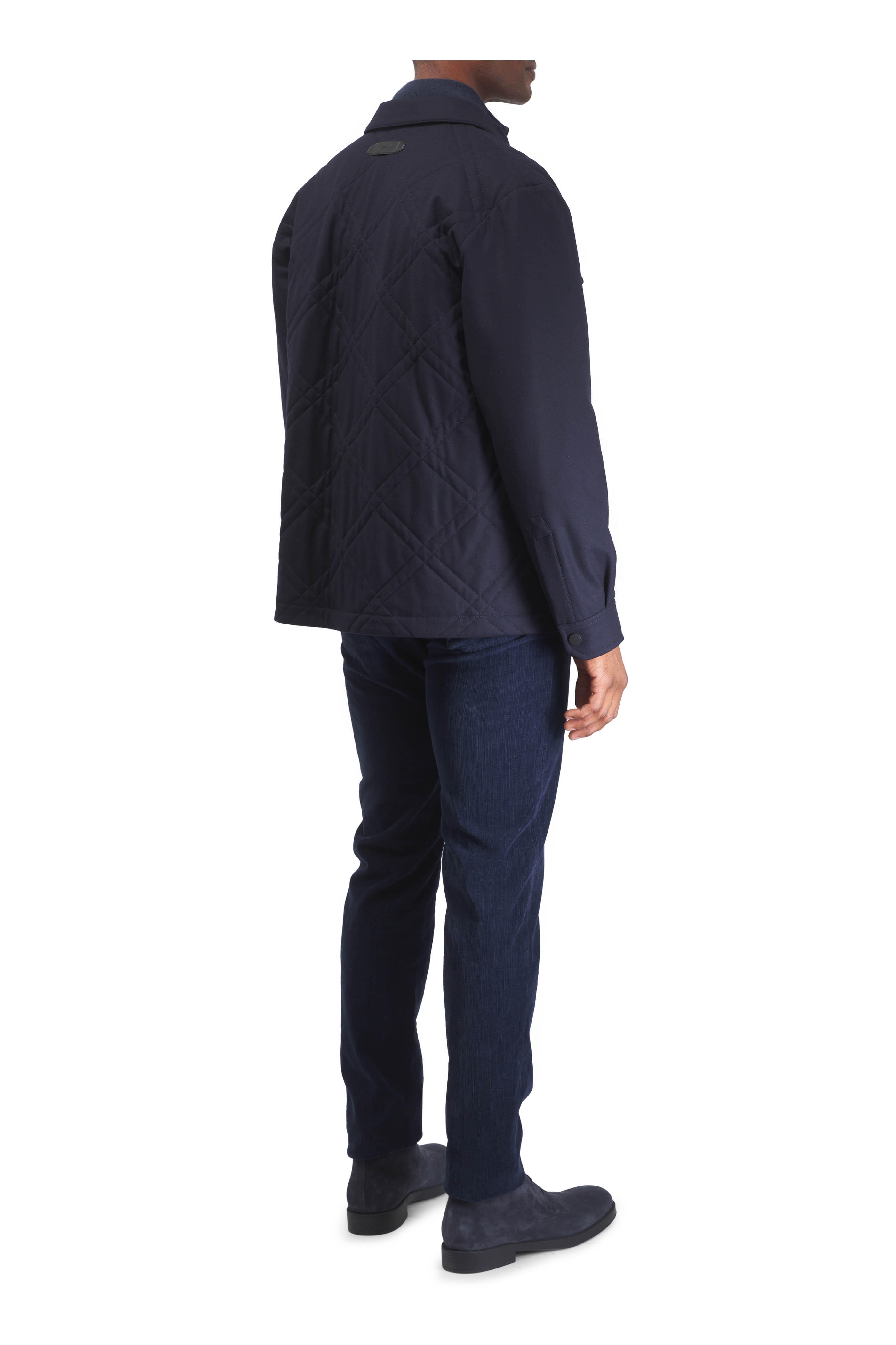 Brioni - Midnight Navy Quilted Cashmere Shacket