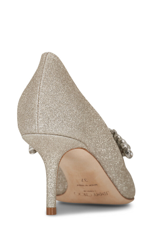 Jimmy Choo - Bing Platinum Ice Glitter Pump, 65mm 