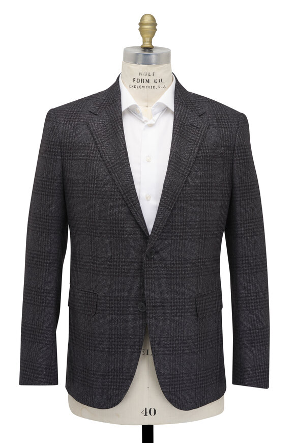 Zegna - Black & White Tonal Plaid Sportcoat 