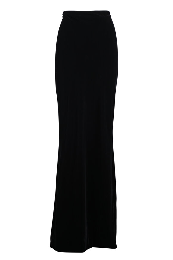 Carolina Herrera Black Velvet Trumpet Skirt - view 1