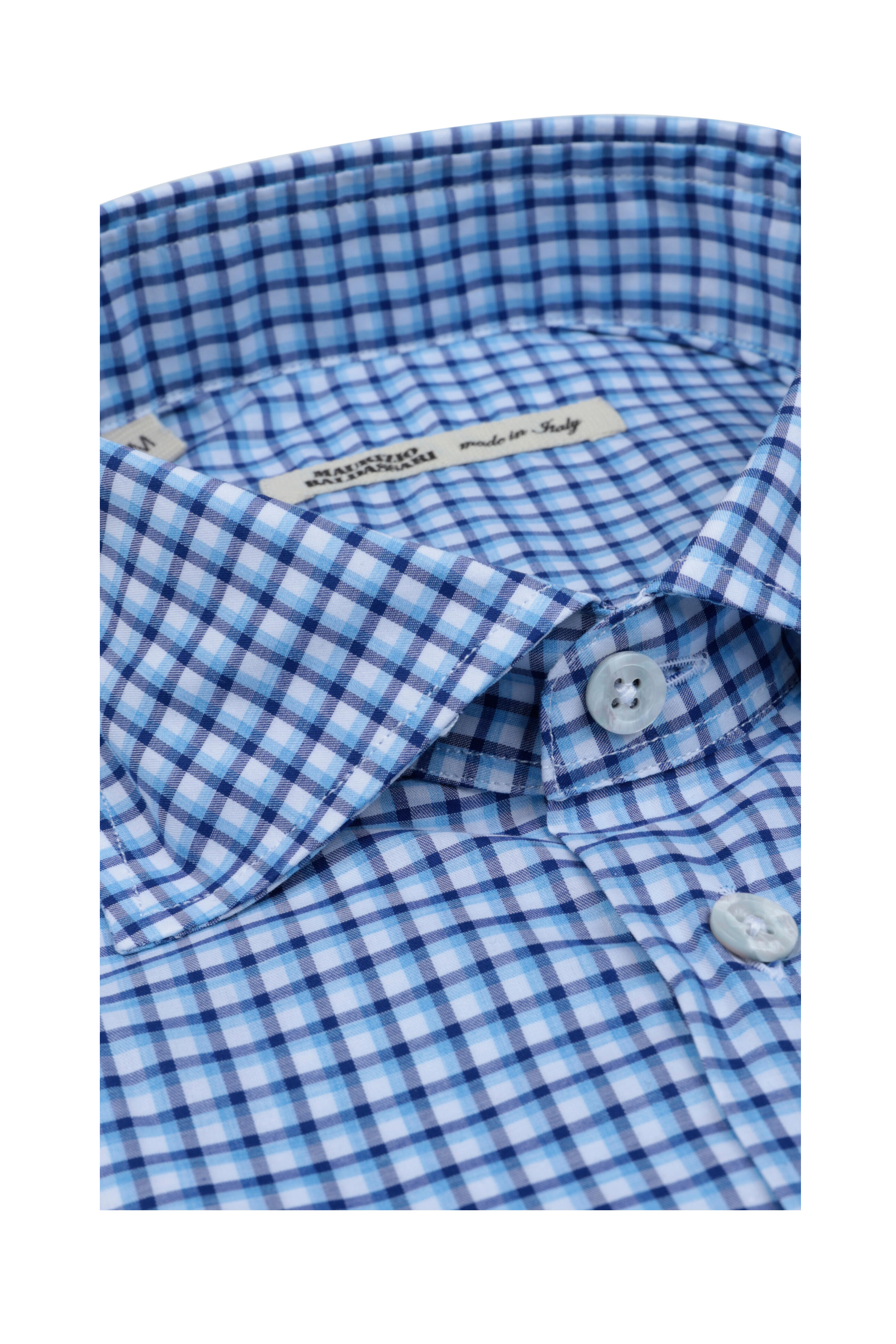 Maurizio Baldassari - Navy Blue & White Check Sport Shirt