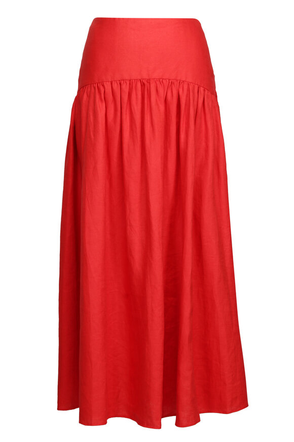 Staud Procida Tomato Linen Skirt