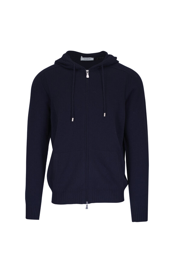 Gran Sasso Navy Blue Front Zip Hoodie - view 1