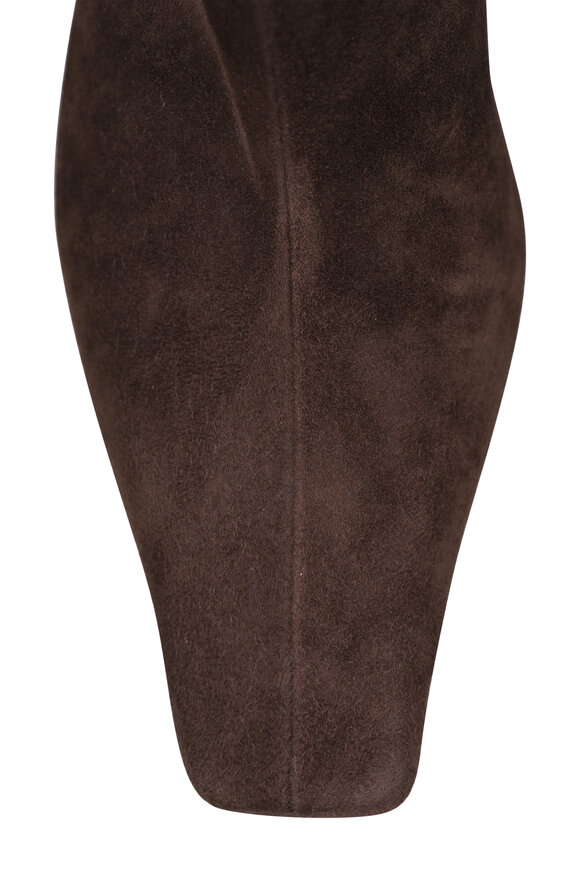 Khaite Ona Dark Brown Suede Knee Boot, 55mm - view 5