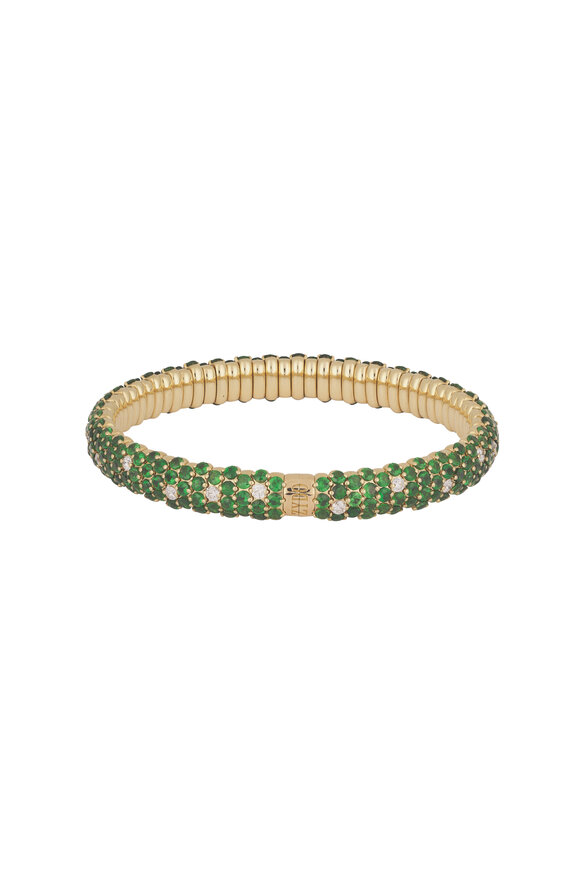 ZYDO 18k Yellow Gold Diamond & Tsavorite Bracelet - view 3