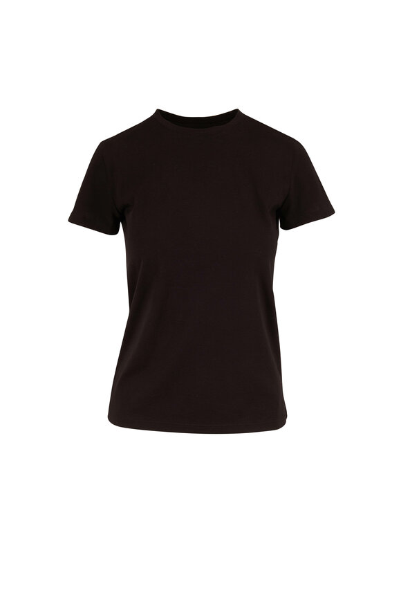 Vince Essential Black Cotton Crewneck T-Shirt