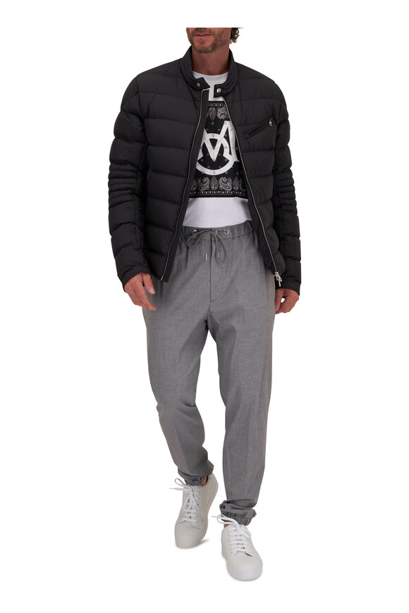 Moncler - Authie Biker Black Quilted Nylon Jacket 