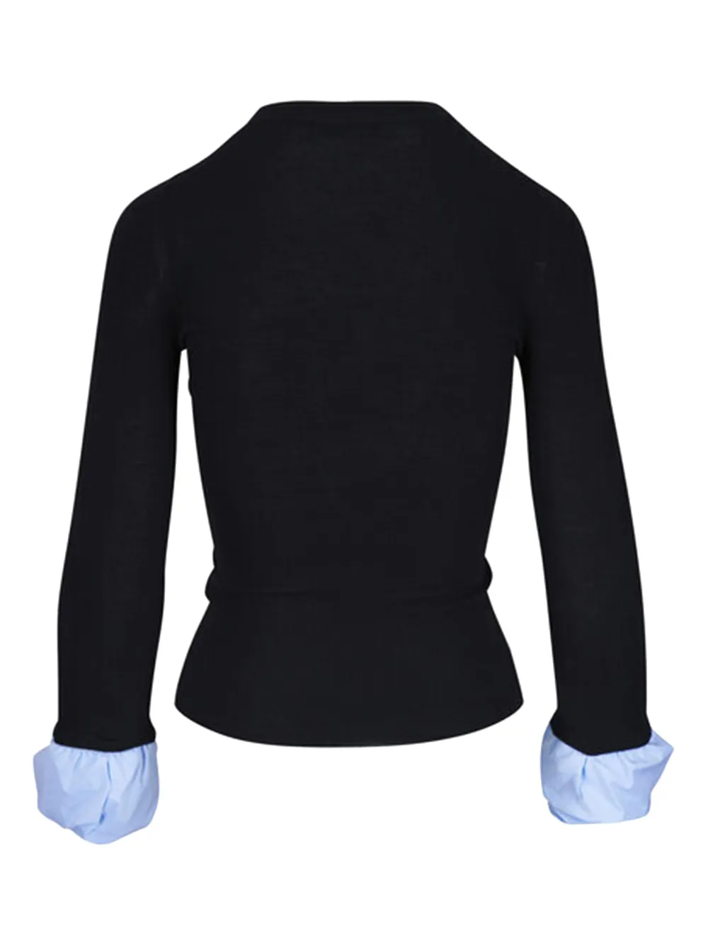 Dorothee Schumacher - Chic Merino Black & Blue Mixed Media Top