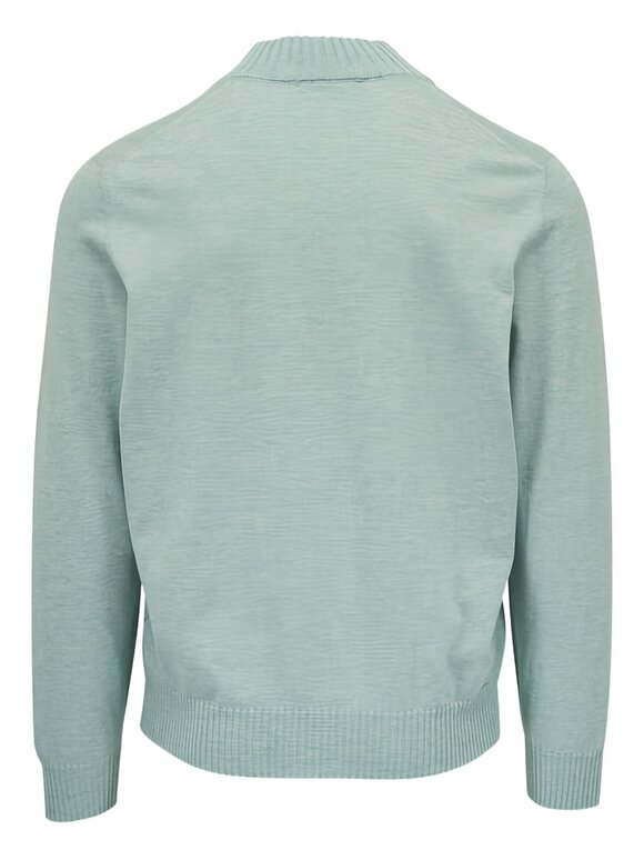 Gran Sasso Green Cotton & Cashmere Quarter Zip Pullover - view 5