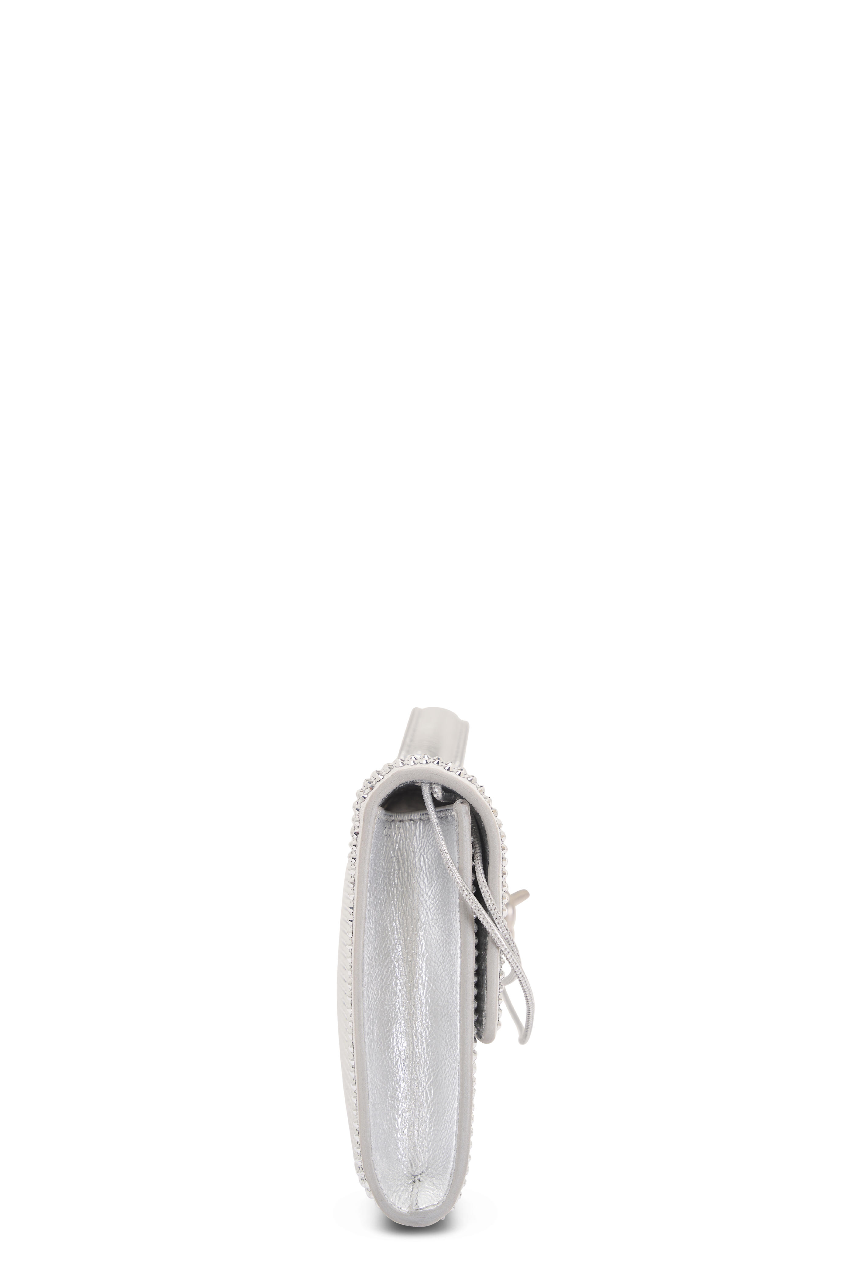 Bottega Veneta - Andiamo White Moonlight & Silver Crystal Clutch