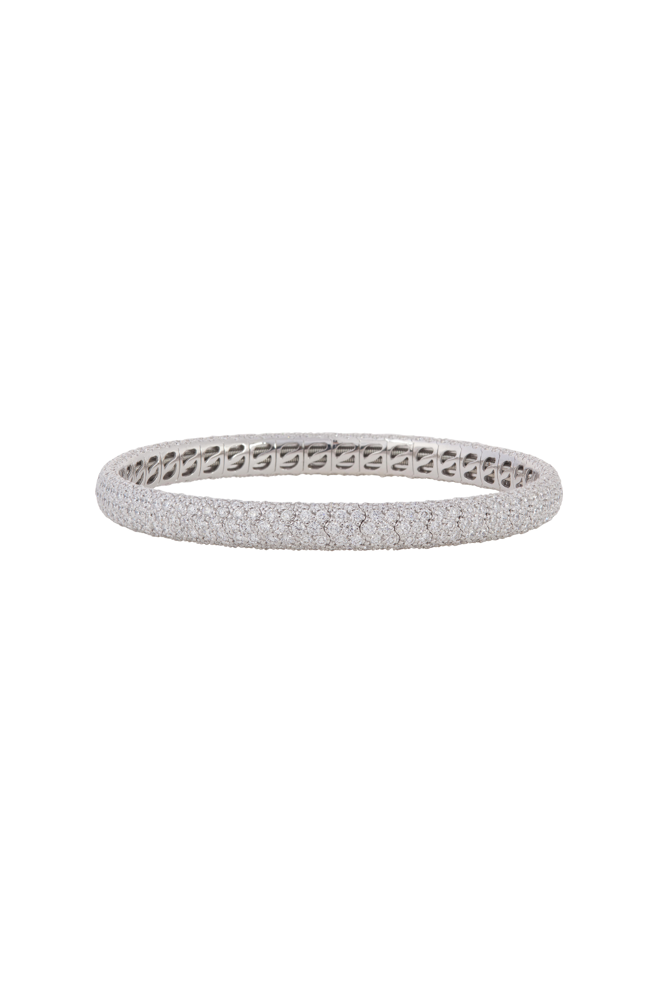 Sidney Garber - 18k White Gold Pave Diamond Stretch Bracelet
