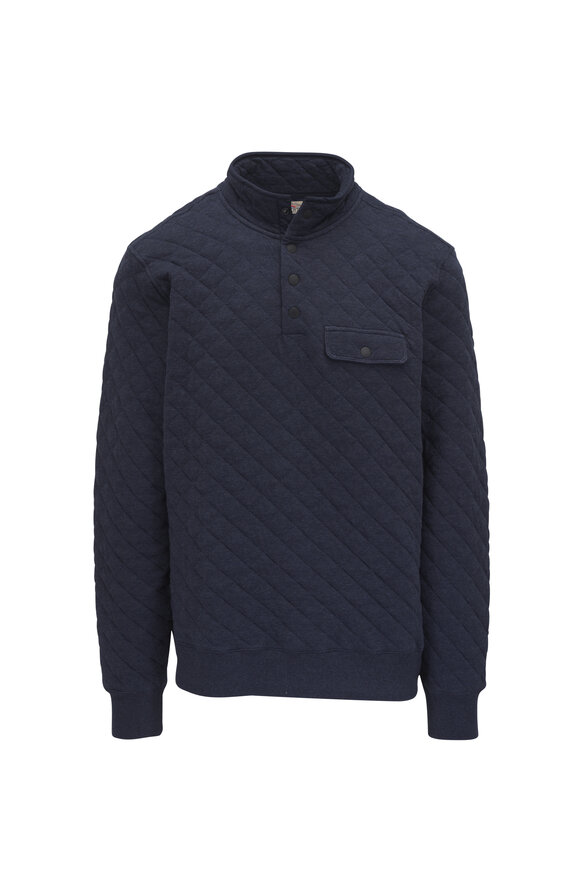 Faherty Brand Epic Navy Quilted Fleece Pullover
