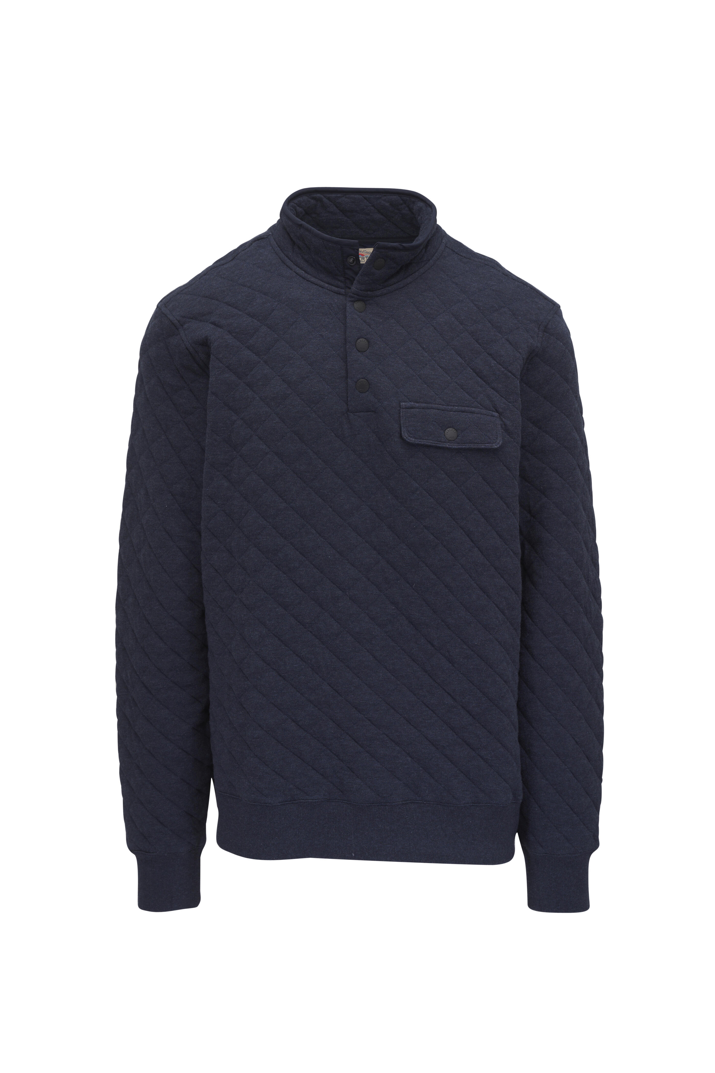 Faherty Brand - Epic Navy Quilted Fleece Pullover
