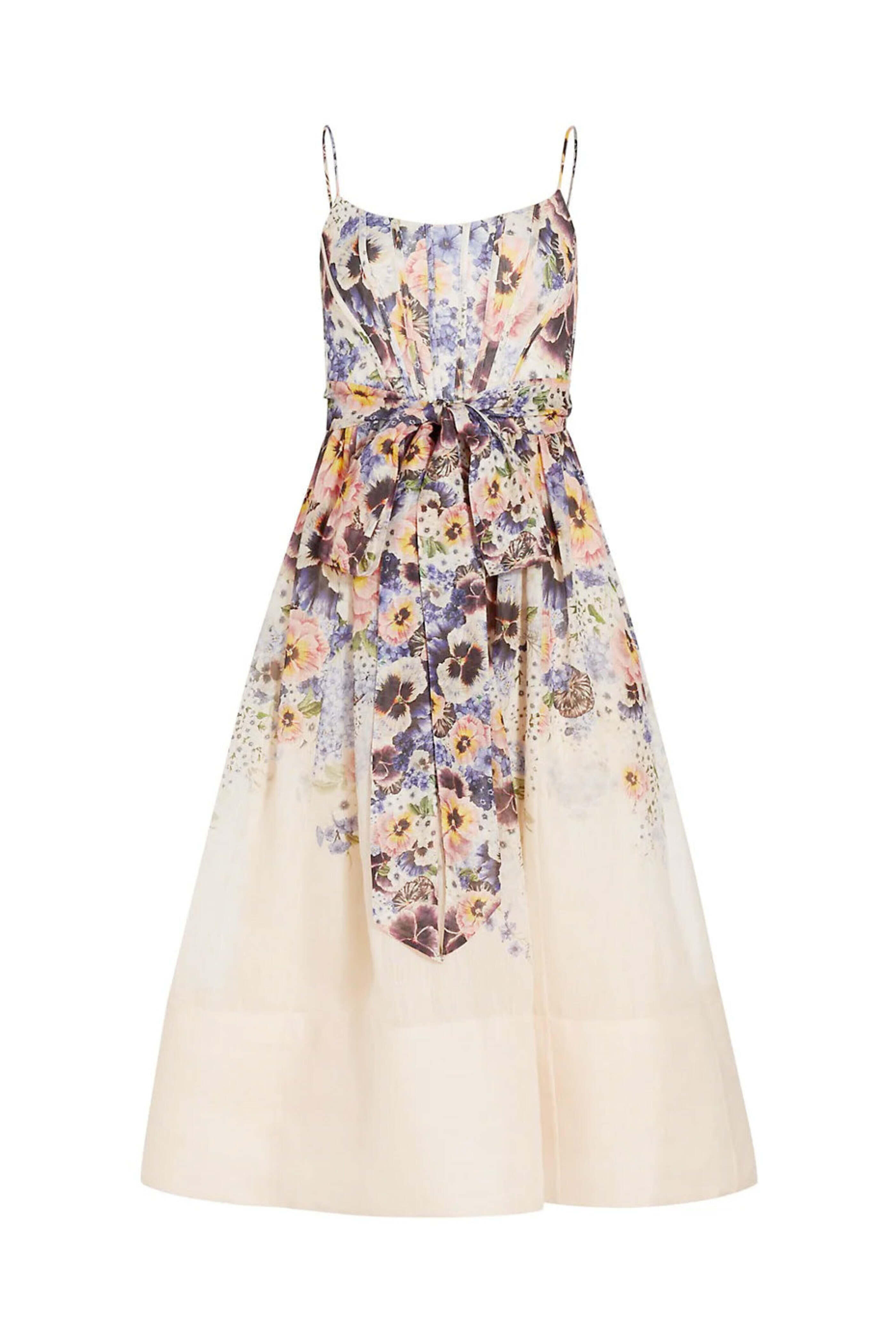 Zimmermann - Purple Pansy Tama Corset Midi Dress