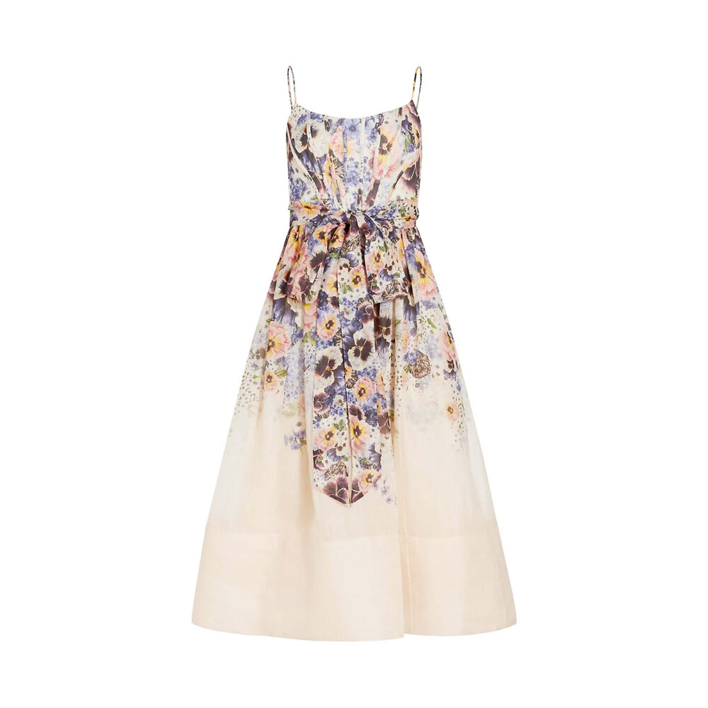 Zimmermann - Purple Pansy Tama Corset Midi Dress