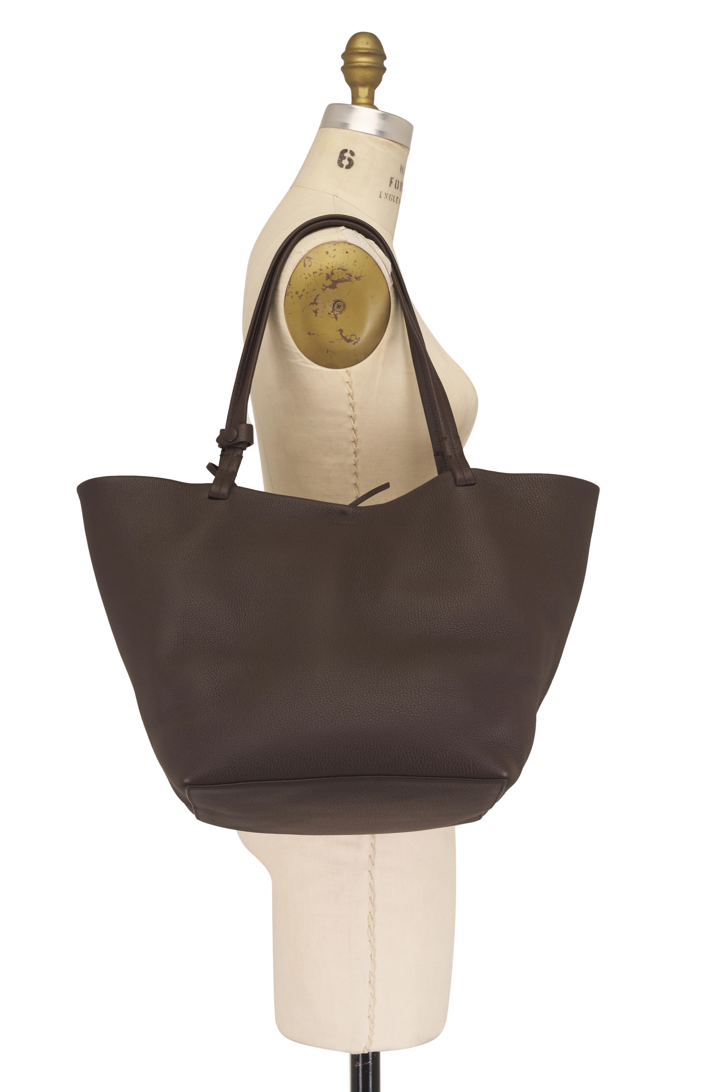 The Row - Park Three Deep Brown Leather Tote - view 6