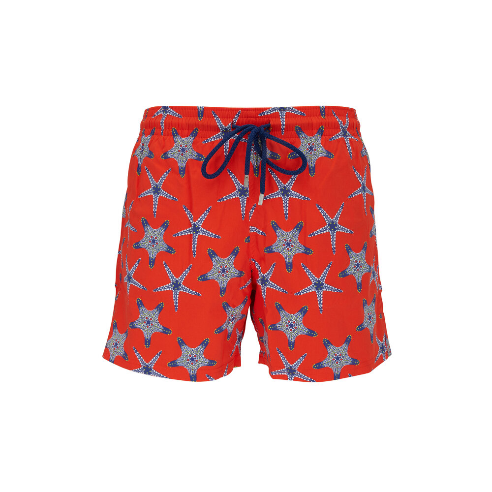 Vilebrequin - Moorise Red Starfish Dance Swim Trunks