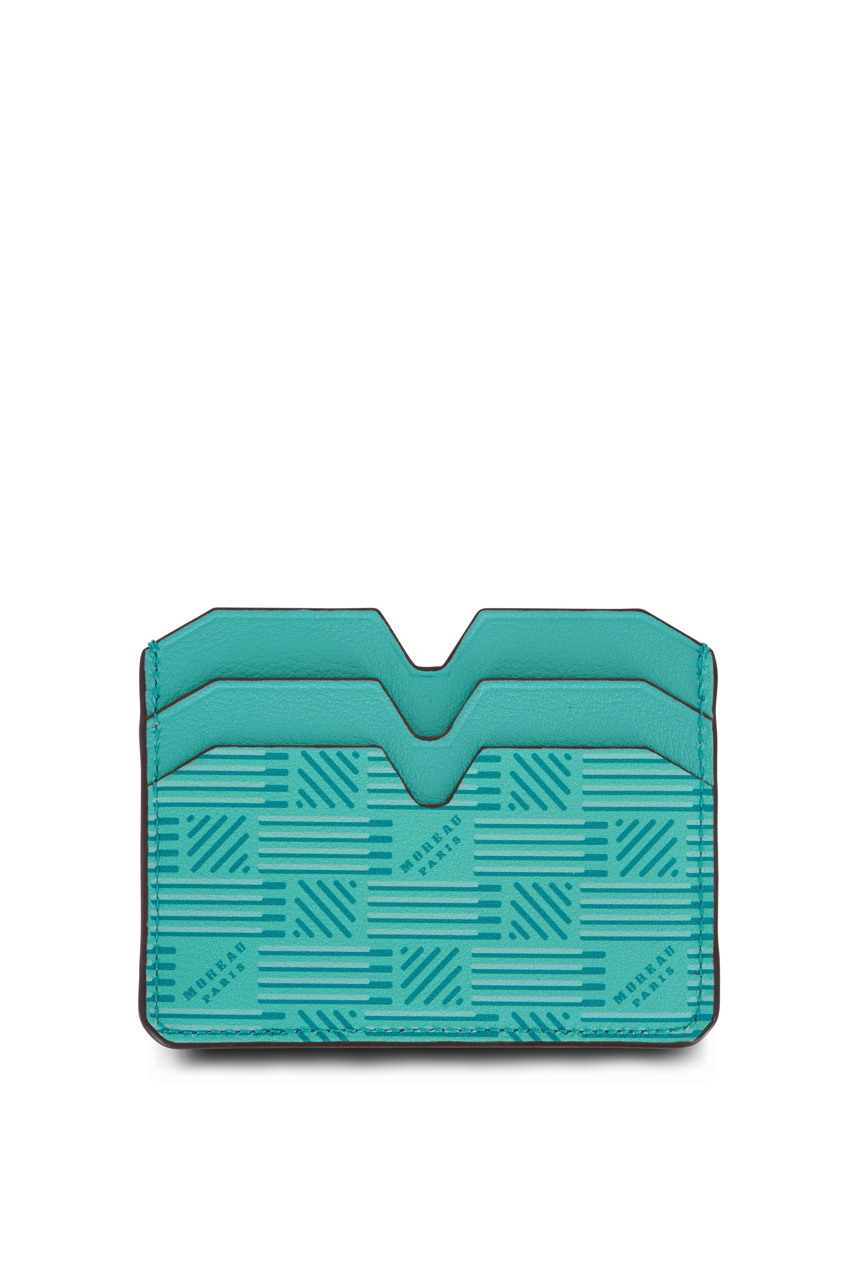 Moreau Paris - Turquoise Leather Logo Card Case