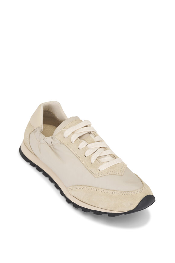 Le Monde Béryl Slim Runner Ivory Suede & Nylon Sneaker