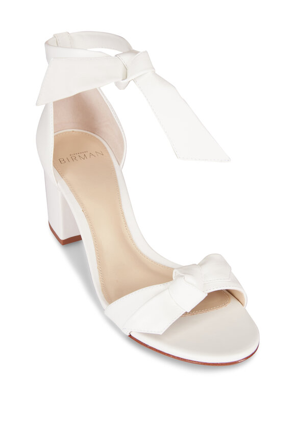 Alexandre Birman Clarita White Leather Tie Sandal, 60mm - view 1