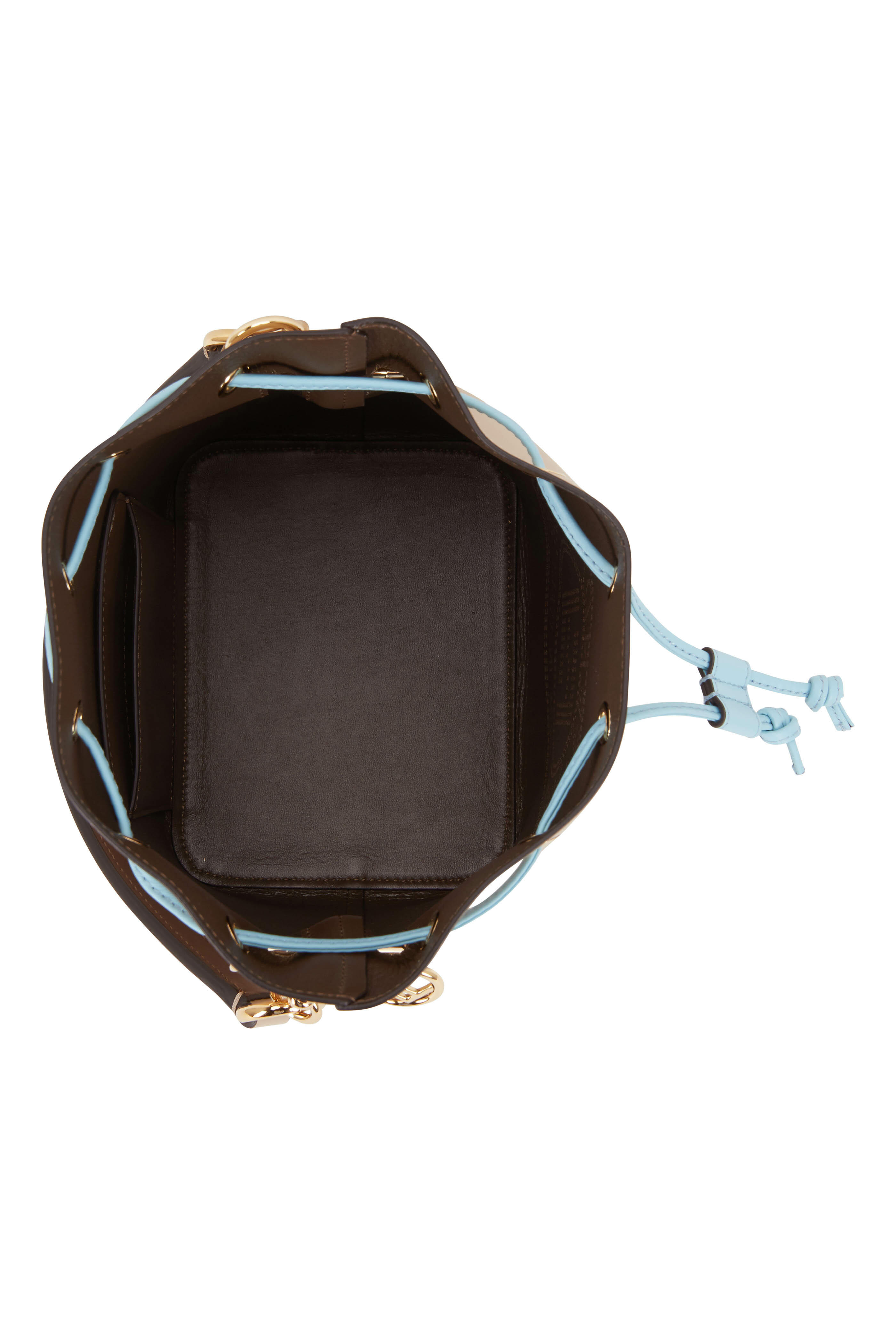 Fendi - Mon Tresor Cream & Baby Blue Leather Bucket Bag