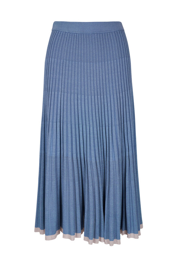 Zimmermann Metallic Blue Midi Skirt 
