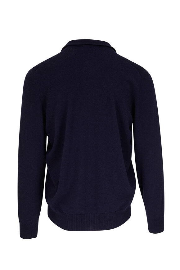 Brunello Cucinelli - Navy Blue Cashmere Zip Cardigan 