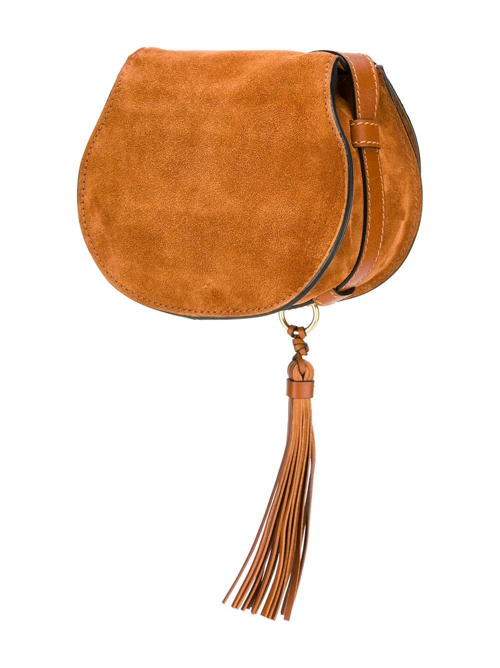 Chloé - Marcie Caramel Suede Mini Saddle Crossbody