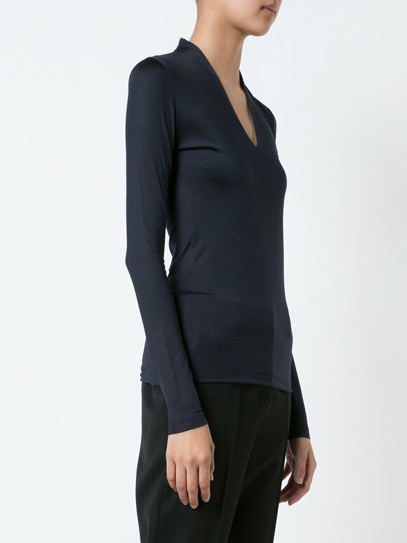 Akris - Navy Blue Silk Top