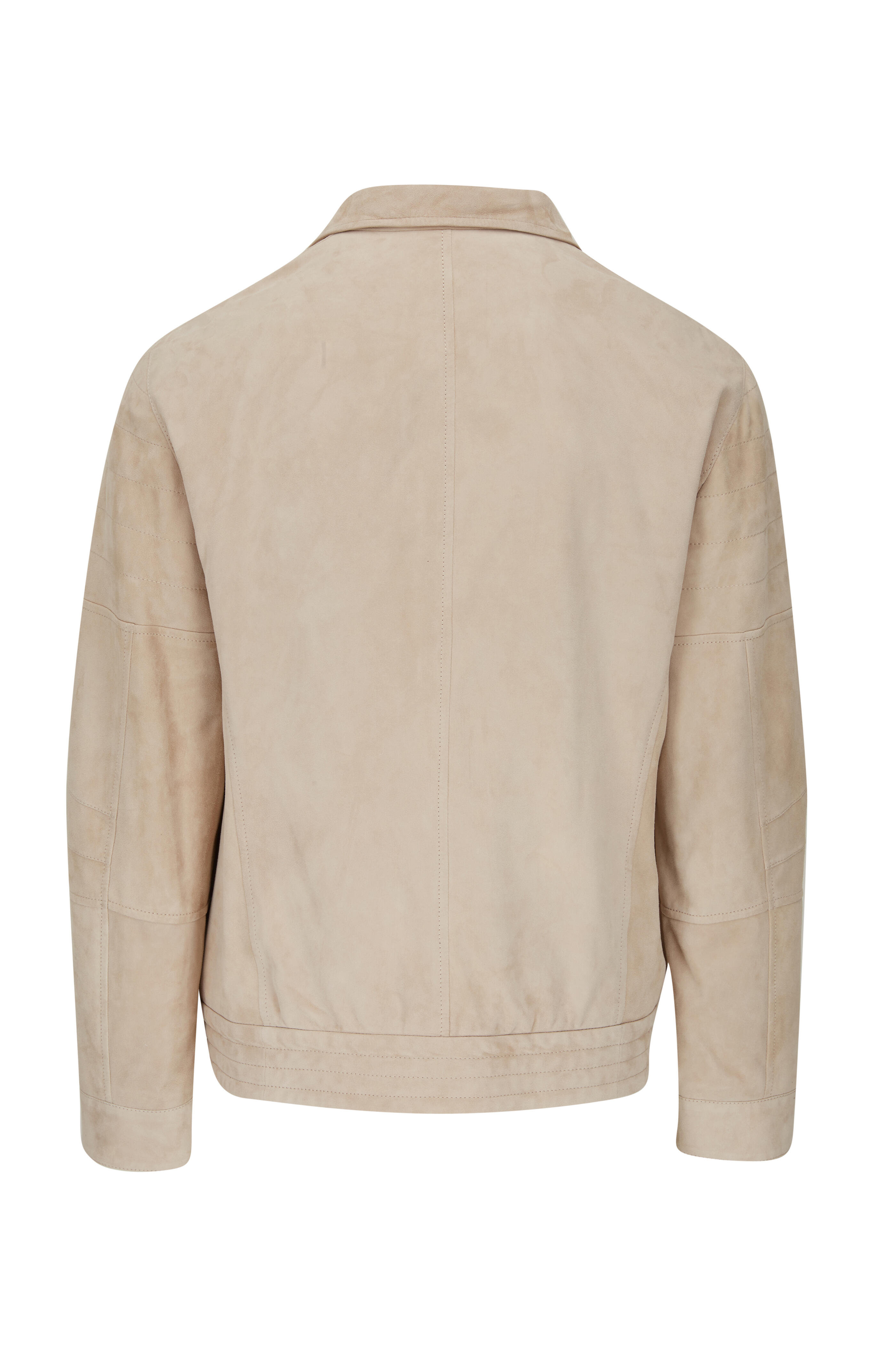 Brunello Cucinelli - Light Sand Suede Moto Jacket