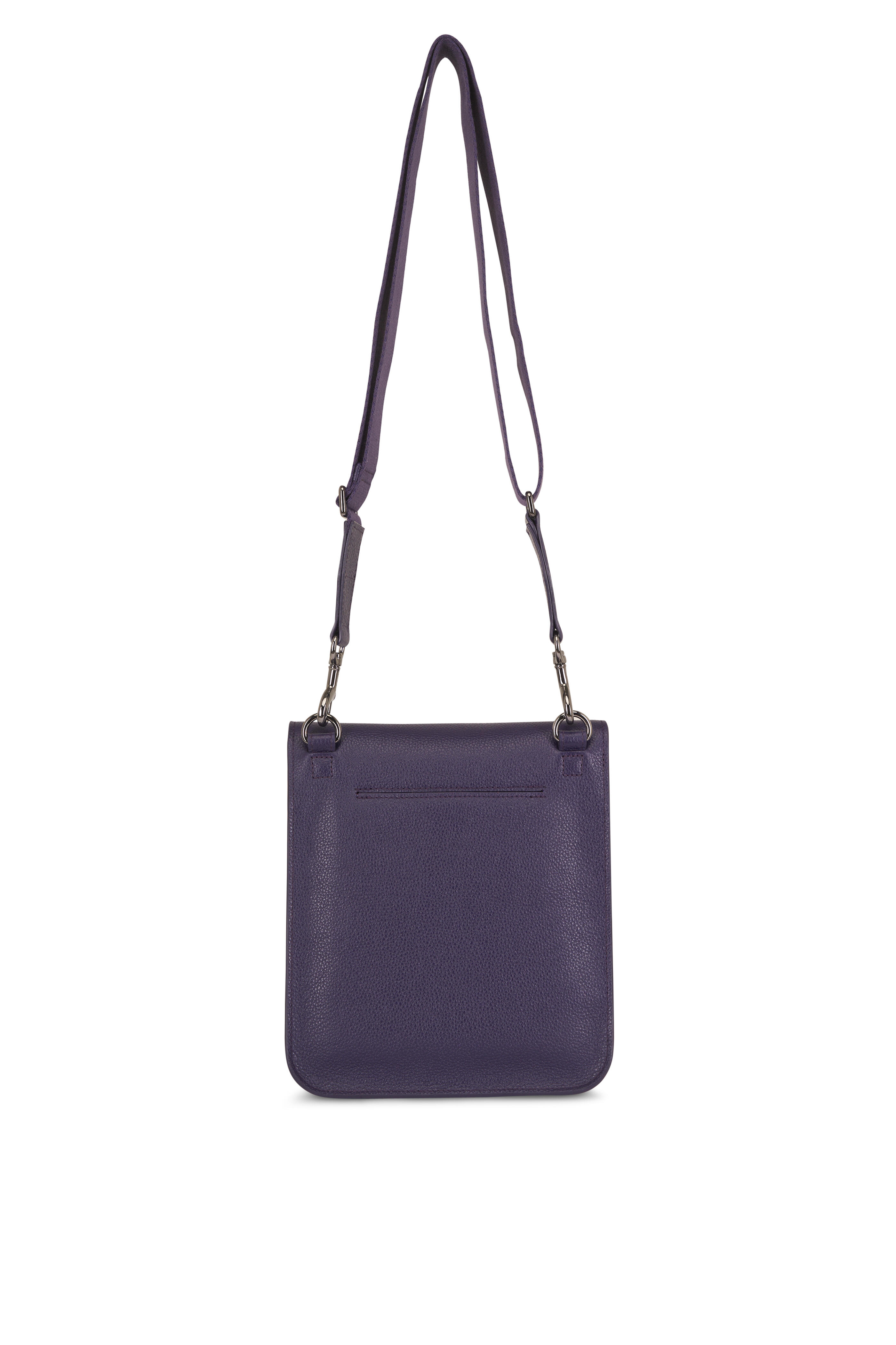 Akris - Small Anouk Aubergine Leather Messenger Bag - view 2