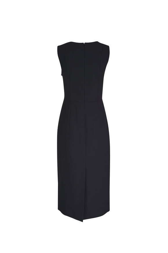 Carolina Herrera - Black Stretch Wool Midi Dress 