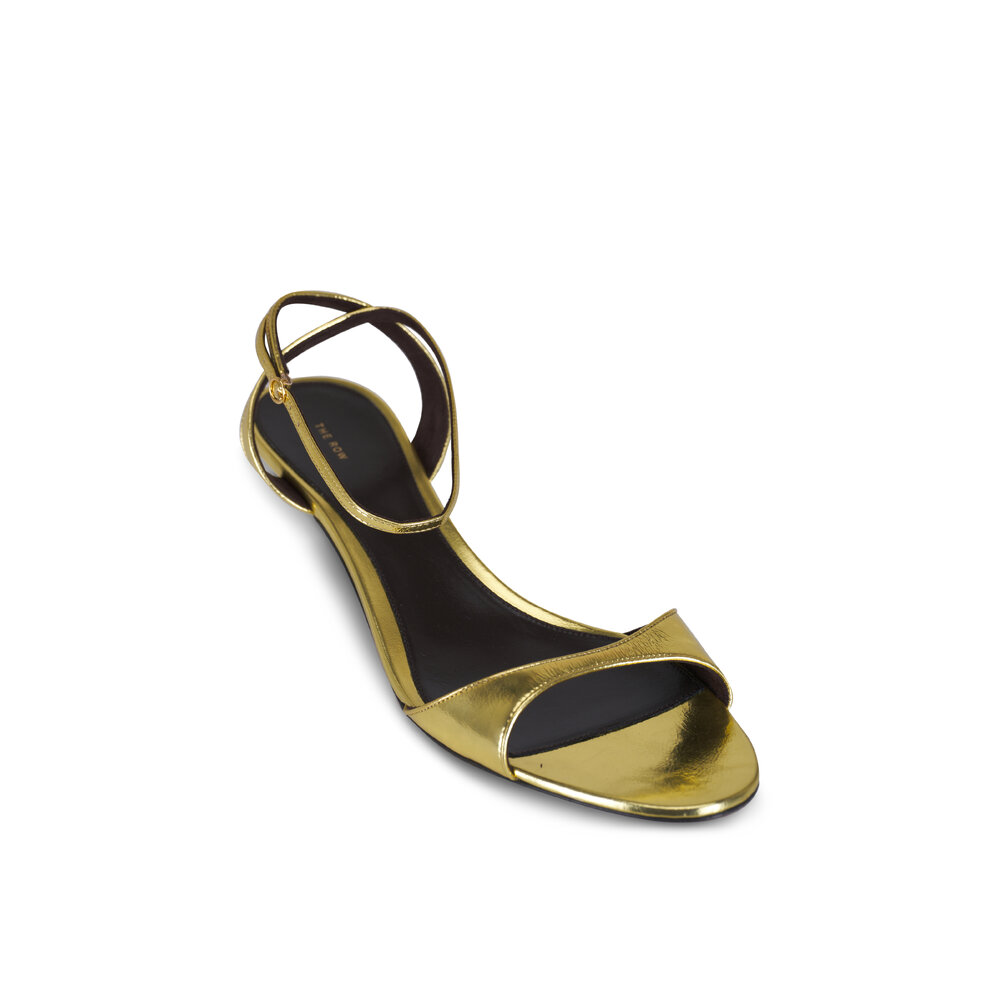 パンプス [The Row] Vika Ankle Strap Kitten Heel in Leather The Row: Black Vika Ankle Strap Kitten Heeled Sandals | SSENSE