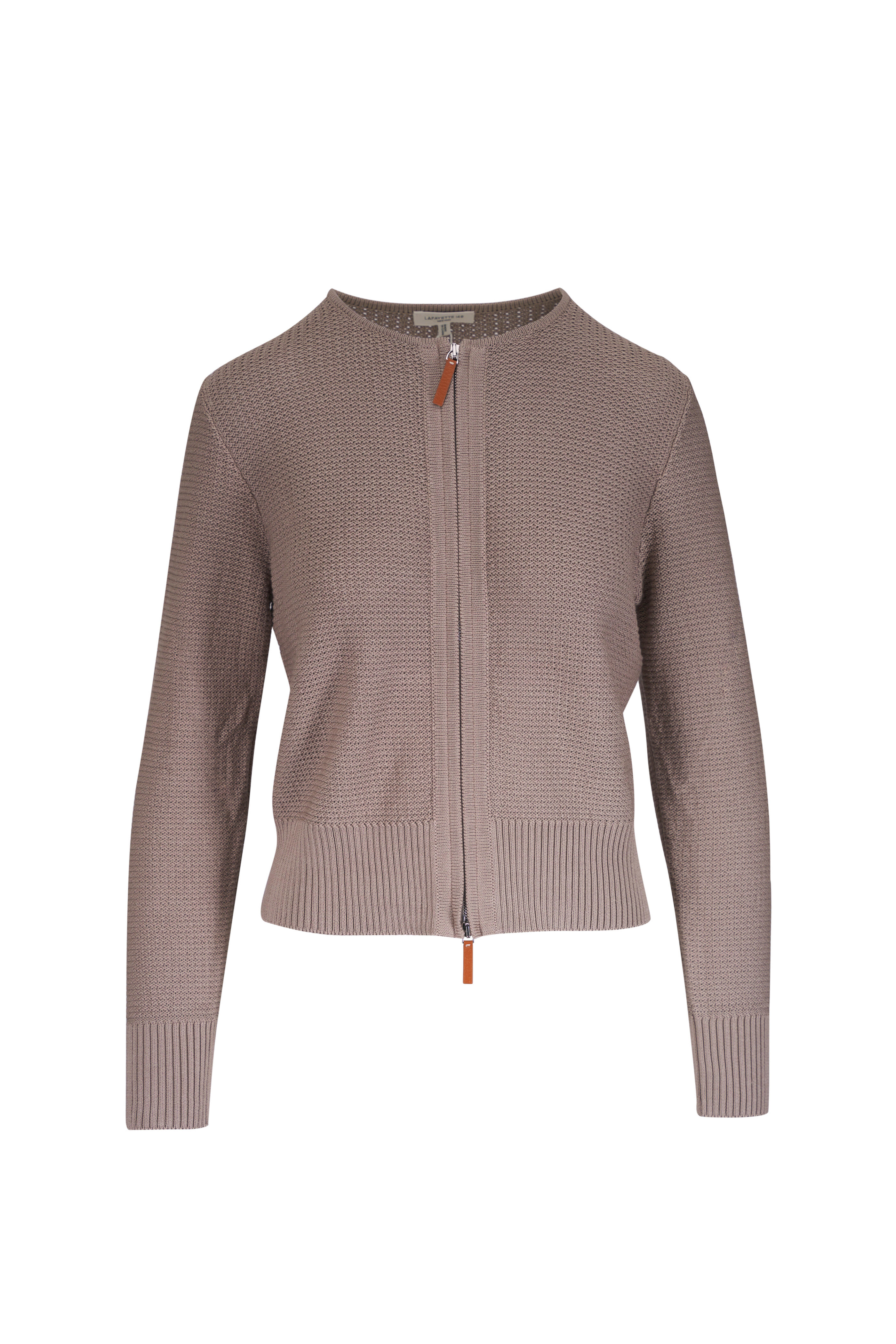 Lafayette 148 New York - Hickory Textured Front Zip Cardigan