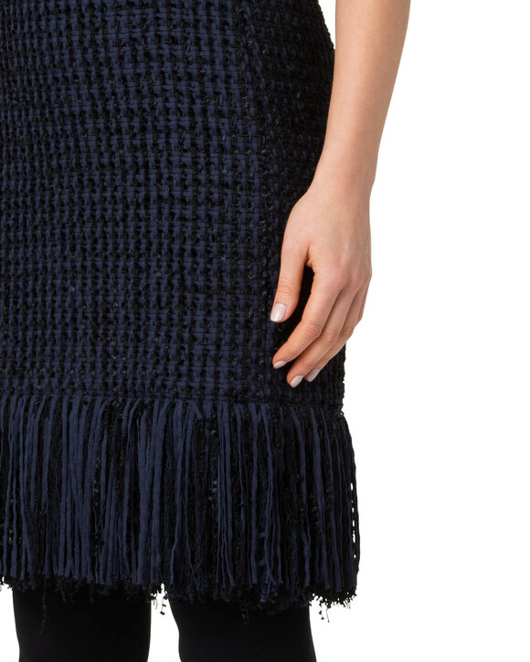 Akris Punto - Navy Blue Fringe Tweed Dress