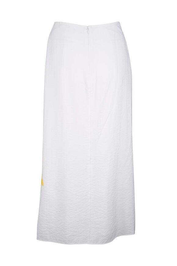 Vince Off White Sun Painted Abstract Floral Draped Skirt - view 5
