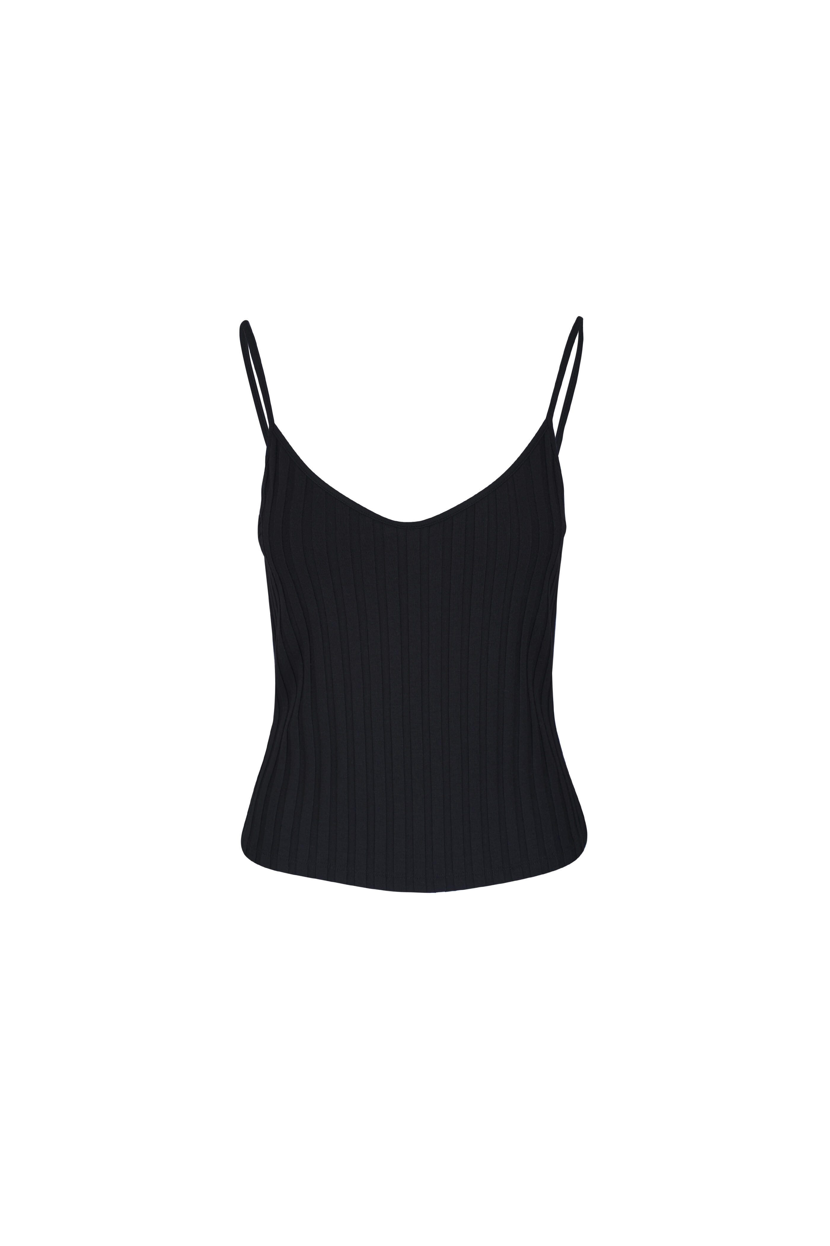 Vince - Black Ribbed V-Neck Camisole | Mitchell Stores