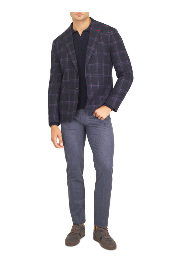Marco Pescarolo Nerano Denim Blue Flannel Five Pocket Pant - view 2