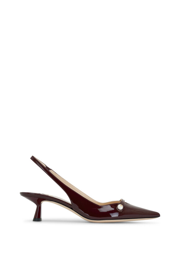 Jimmy Choo - Amita Garnet Patent Leather Slingback, 45mm