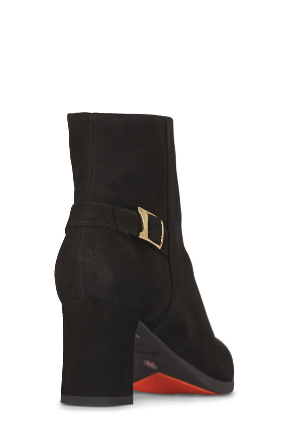 Santoni Elly Black Suede Short Boot, 65mm - view 3