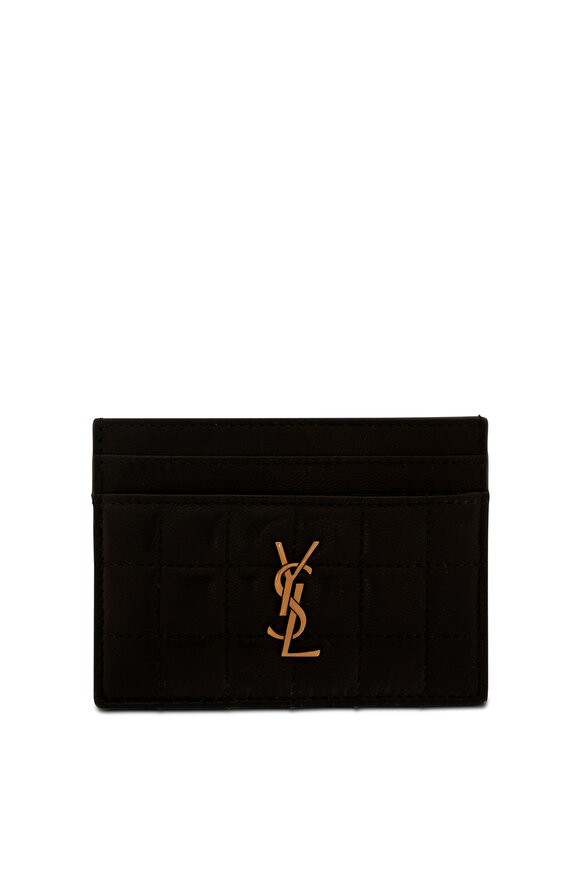 Saint Laurent Black Quilted Leather Card Case