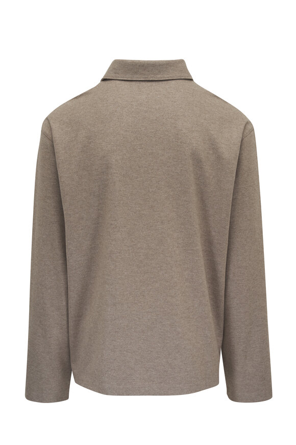 Loro Piana Oat Cashmere Long Sleeve Polo - view 2
