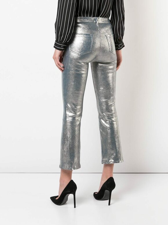 J Brand - Selena Metallic Foiled Leather Crop Boot Jean