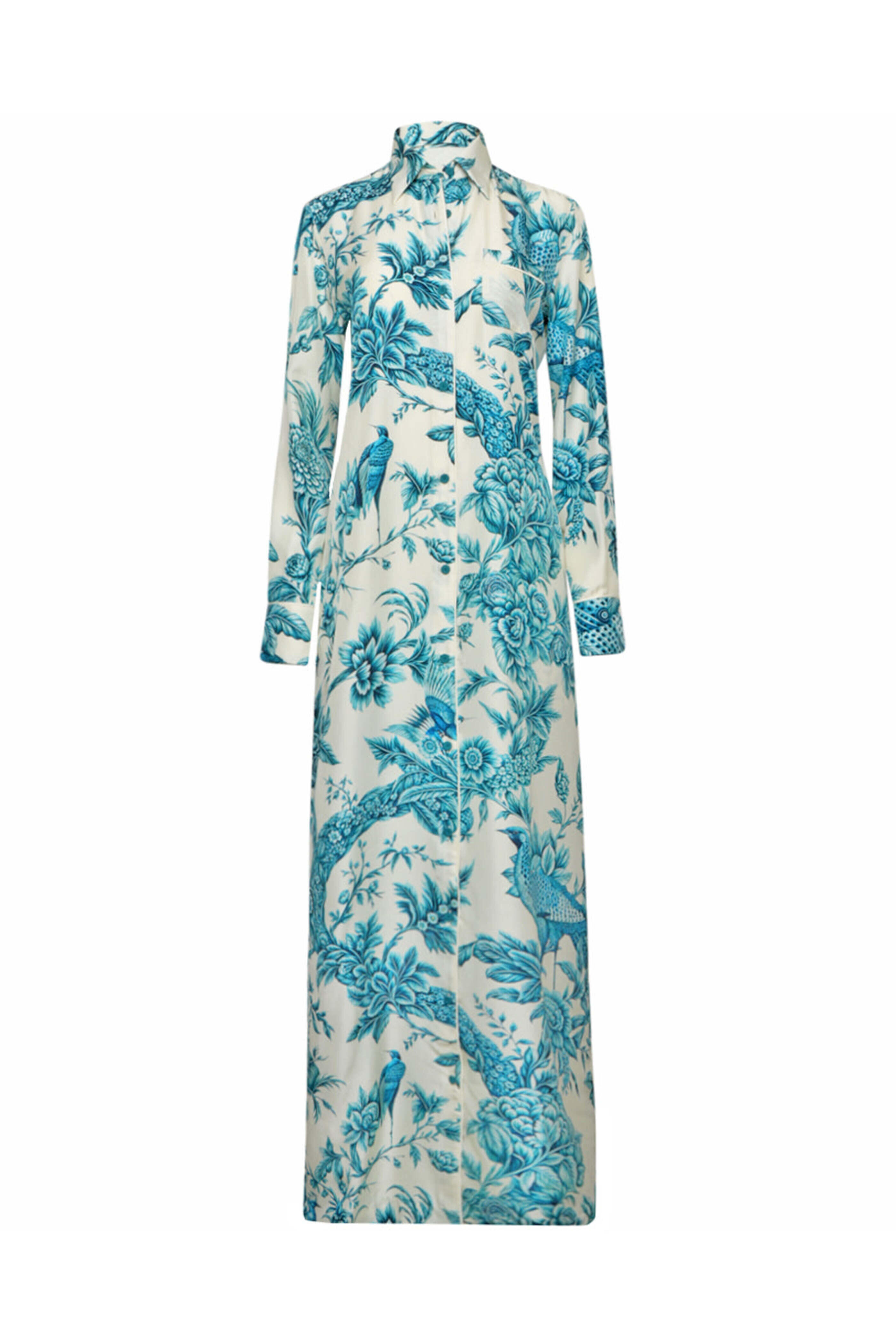 F.R.S. - Blue Toile Silk Antea Dress
