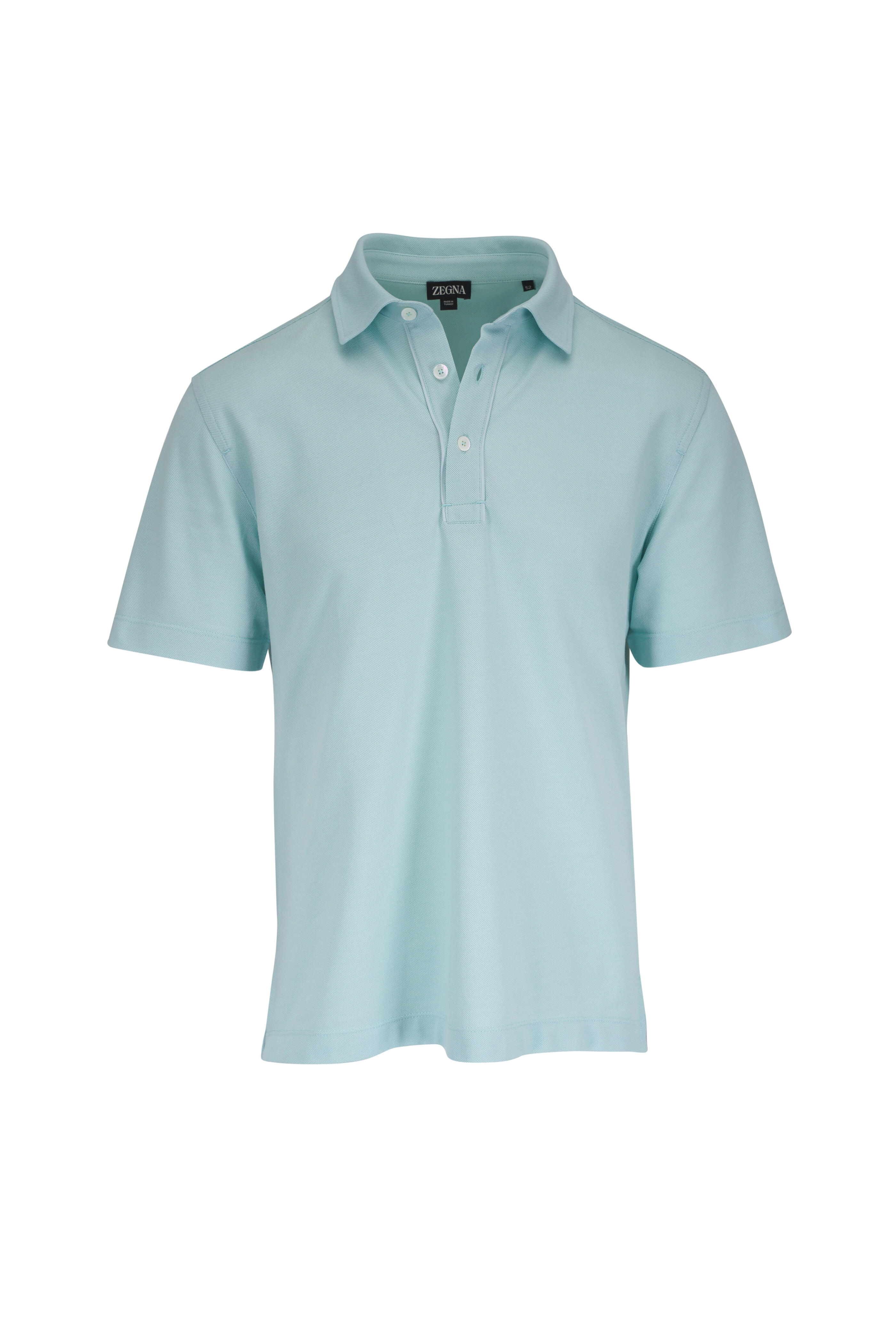 Zegna - Teal Cotton Piqué Polo | Mitchell Stores