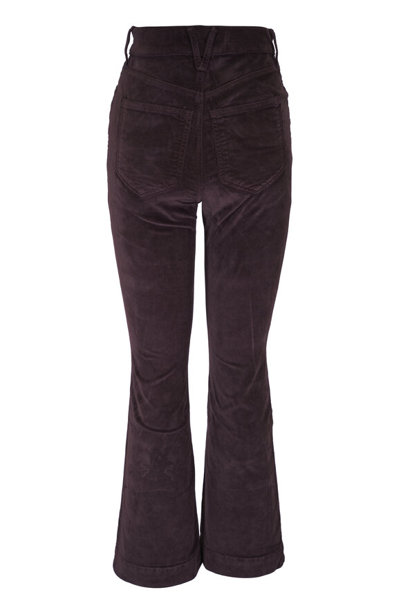 Veronica Beard - Carson Dark Chocolate Velvet Ankle Flare Pant