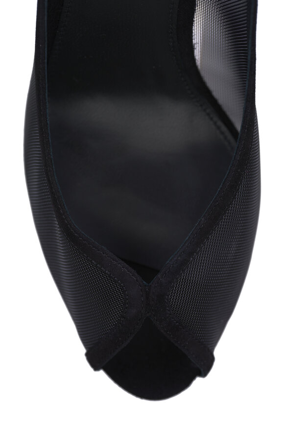 Aquazzura Love Affair Black Mesh Sandal, 85mm - view 5