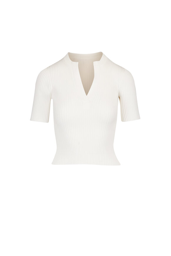 Simkhai Miley Ivory Ribbed Knit Top - view 1