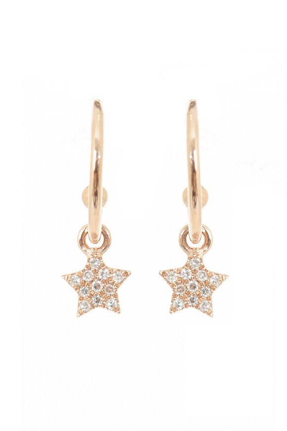 Kai Linz - Rose Gold Dangling Diamond Star Earrings
