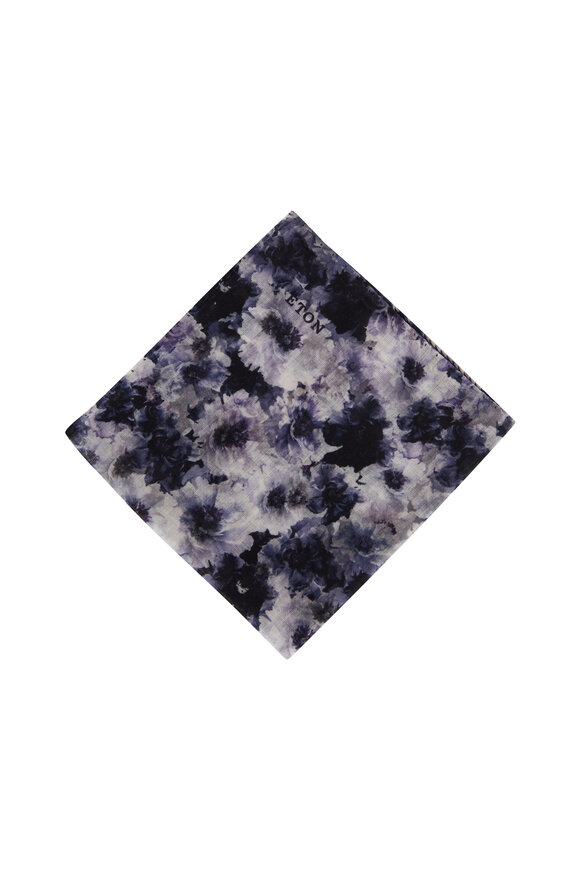 Eton - Navy Floral Pocket Square